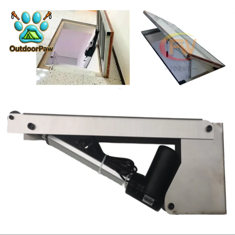 Stainless Steel  Wine Cellar Hatch Electric Motor Flap Push Rod Lift Up  Door Hinge Remote Control Basement Electric power Hinge