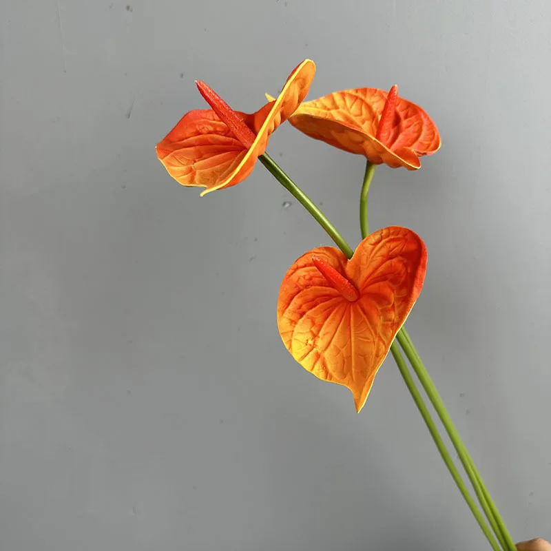 10 Stück Künstliche Blumen PU Anthurium Hochzeitsdekoration Kunstblumen Palme Wohnaccessoires Party Blumenstrauß Großhandel – Detail 6