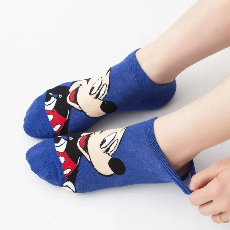 Chaussettes courtes Disney Waumi Mouse pour femmes, Anime, Donald, Sports d\'été, Chaussettes bateau en coton pour filles, Chaussettes à rinçage bas