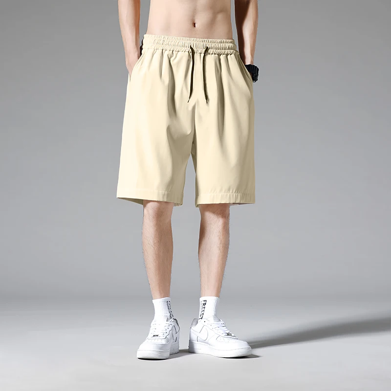 

Summer Thin Shorts Men's Loose Straight Leg Casual Pants Quick Drying Beach Pants Outdoor Versatile Five Quarter Pants