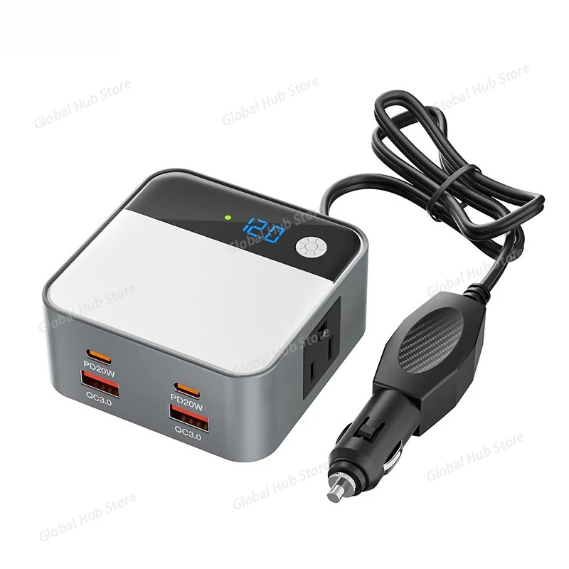 New 200W car inverter DC12V to AC110V US-grade power converter PD20W fast charging