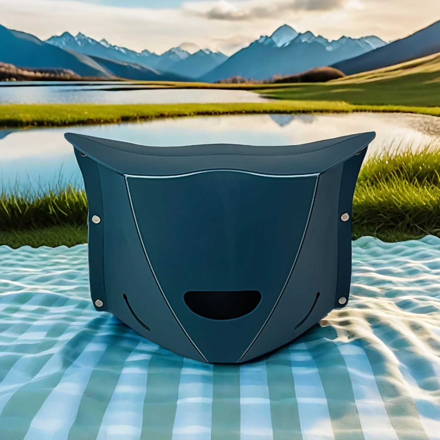 

1pc Ultra-Lightweight Folding Portable Camping Stool - Compact Collapsible Design with Sturdy Carry Handle - Perfect for Outdoor