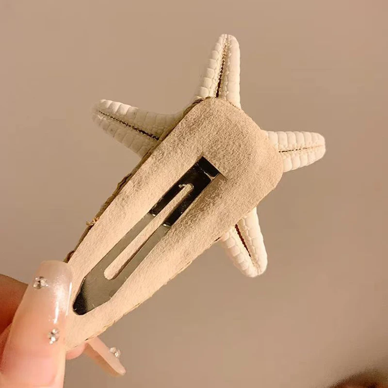 مشبك شعر على شاطئ البحر للعطلات على شكل نجمة BB، غرة جانبية للفتيات الجميلات، غطاء رأس للنساء، إكسسوار عصري على الطراز الشعبي