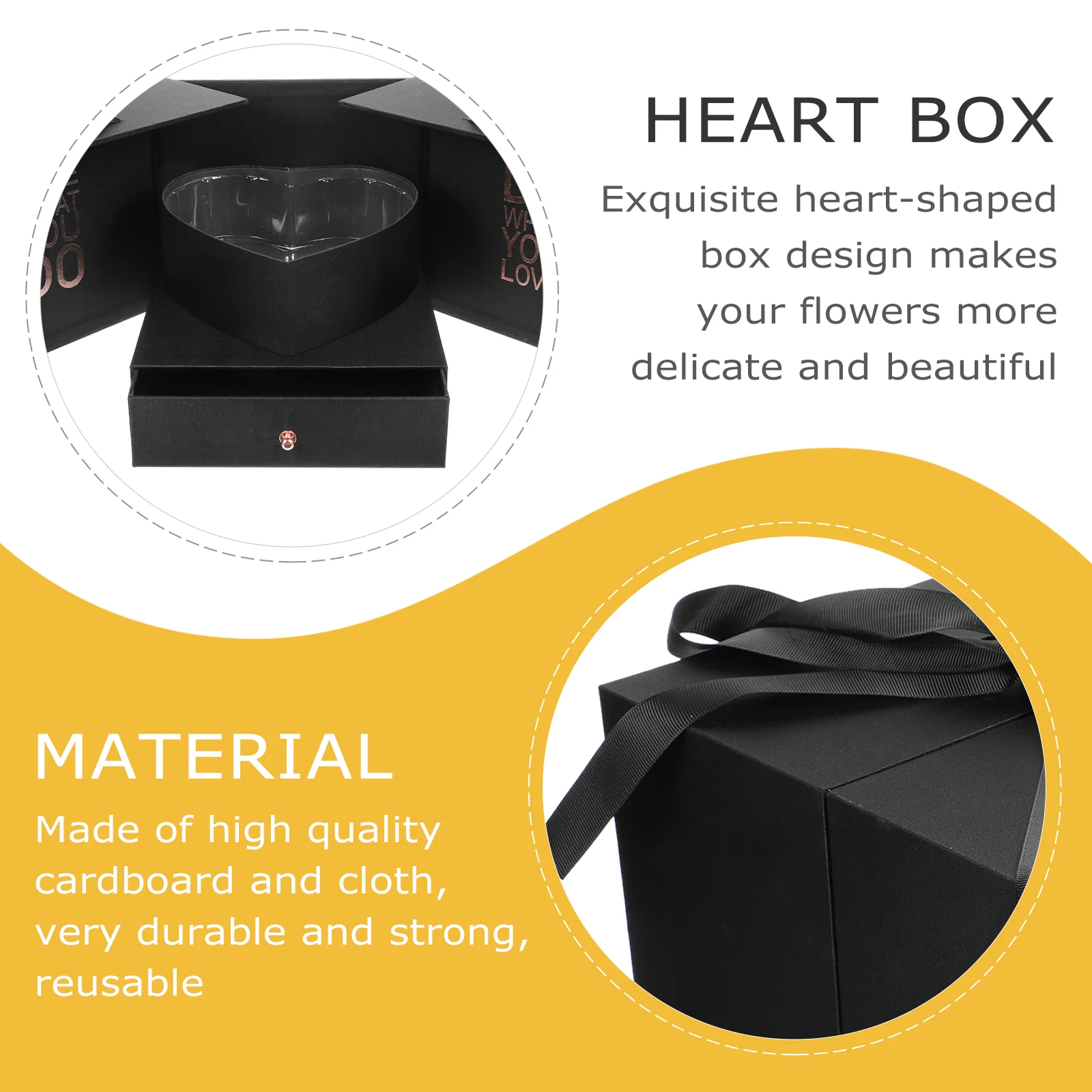 

Heart Shaped Packaging Box Flower Gift Box Reusable Smooth Bouquet Bridesmaid Perfume Lipstick