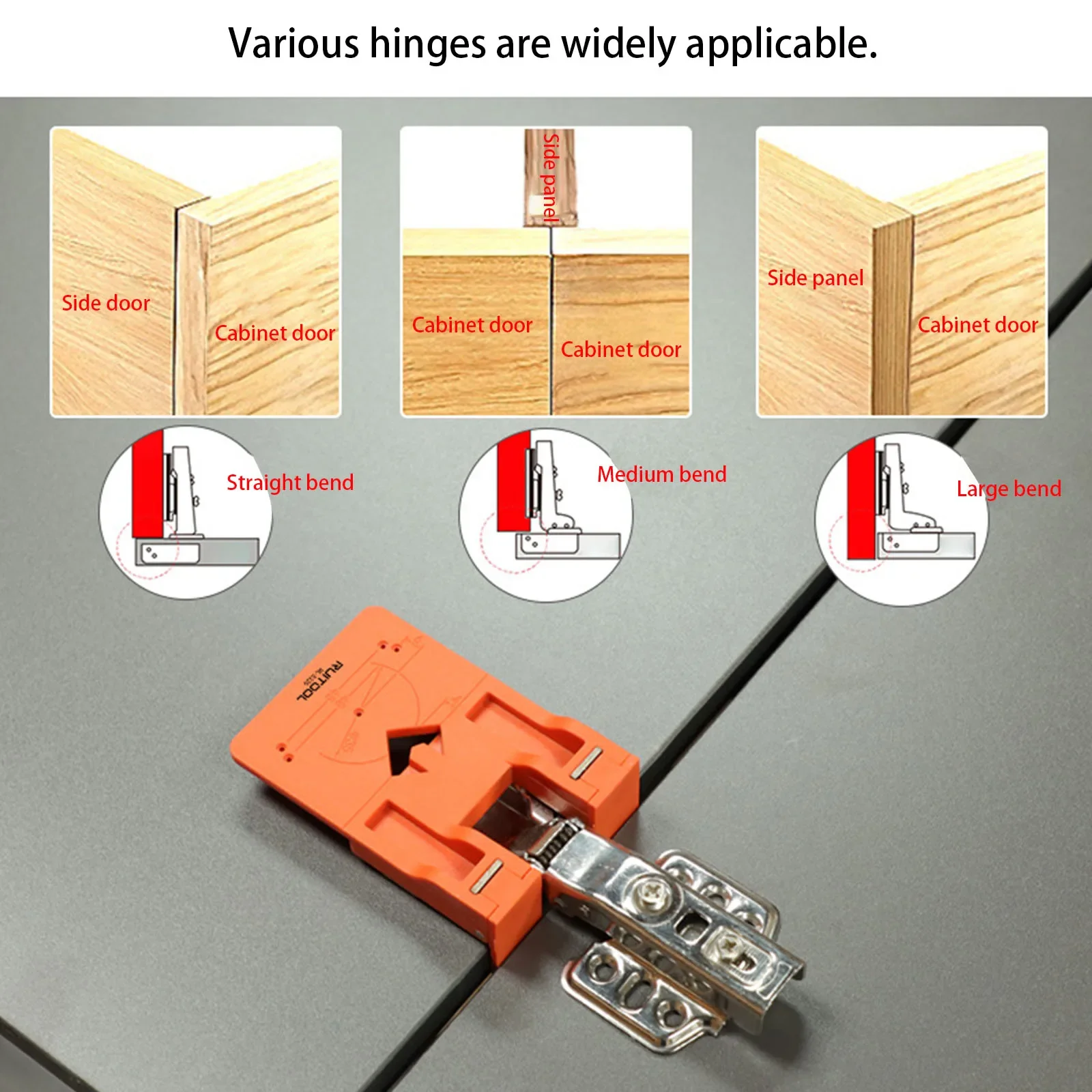 Magnetic Fixing Plate Hinge Installation Fixing Plate Portable Fixator Cabinet Door Hinge Mounting Auxiliary Woodworking Tool