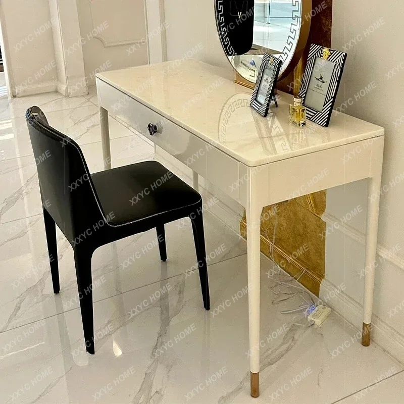 A туалетный Столик Italian Minimalist Dresser, High-end Makeup Table, Stool, Bedroom, Full-body Mirror, Storage Cabinet Integr