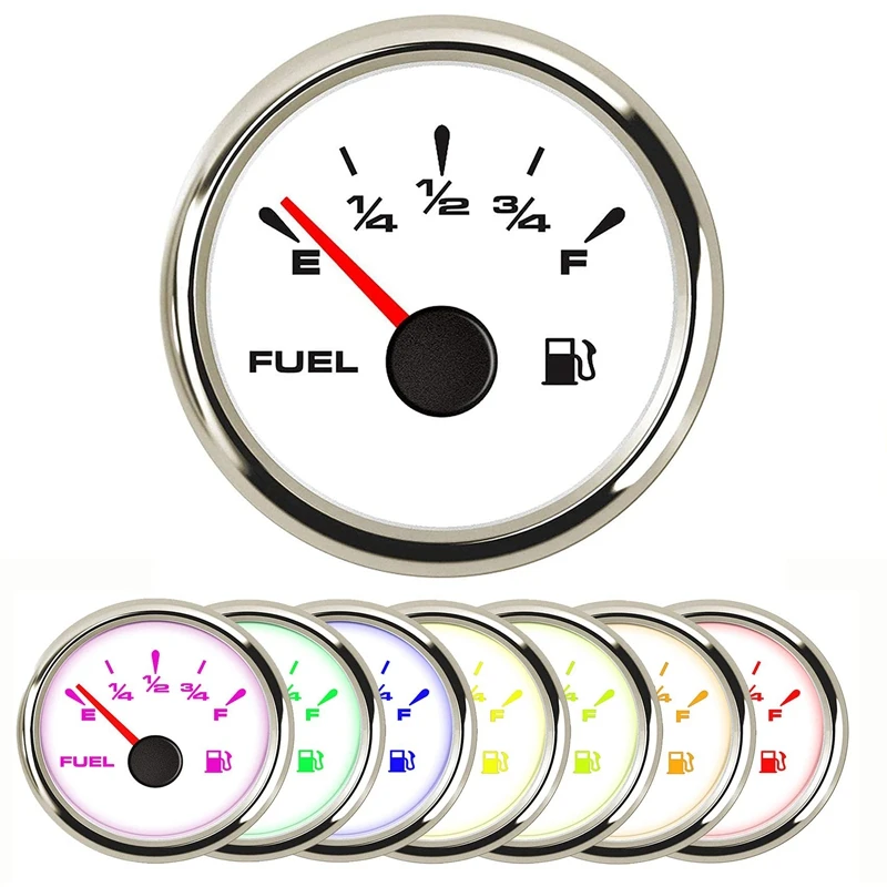 Universal Marine Kraftstoff anzeige digitale Kraftstoffs tands anzeige wasserdichter Kraftstoff zähler 7 Farben Hintergrund beleuchtung 52mm 12V/24V