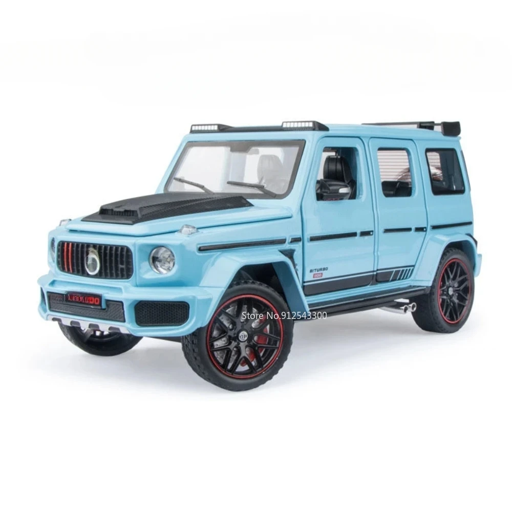 

1:24 Scale G800 SUV Alloy Diecast Car Model Toy High Simulation Off Road Vehicle Sound Light Pull Back Decorations for Kids Gift