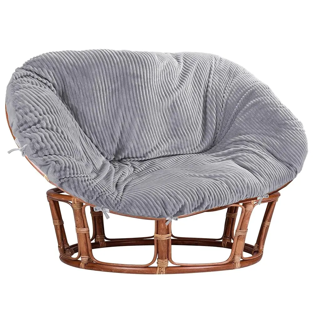 

Shaggy Double Papasan Cushion Cover, Wicker Egg Chair Cushion Covers With Fluffy Plush, Hammo Slipcover Only For Papasan