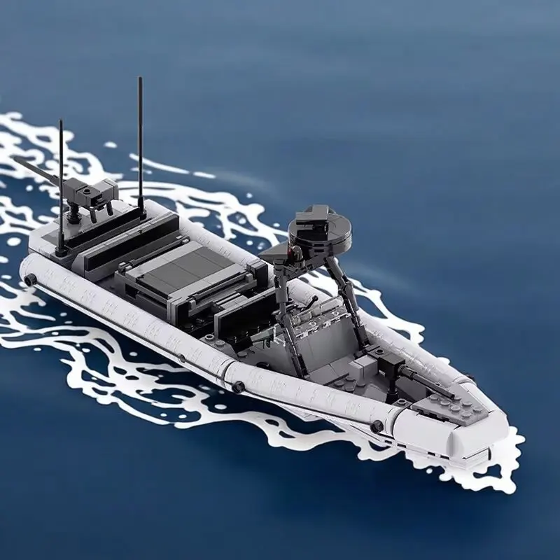 MOC Creative Film Military Series Commando Navy Inflatable Boat Building Block Model DIY Boy's Puzzle Assembly Toy Birthday Gift