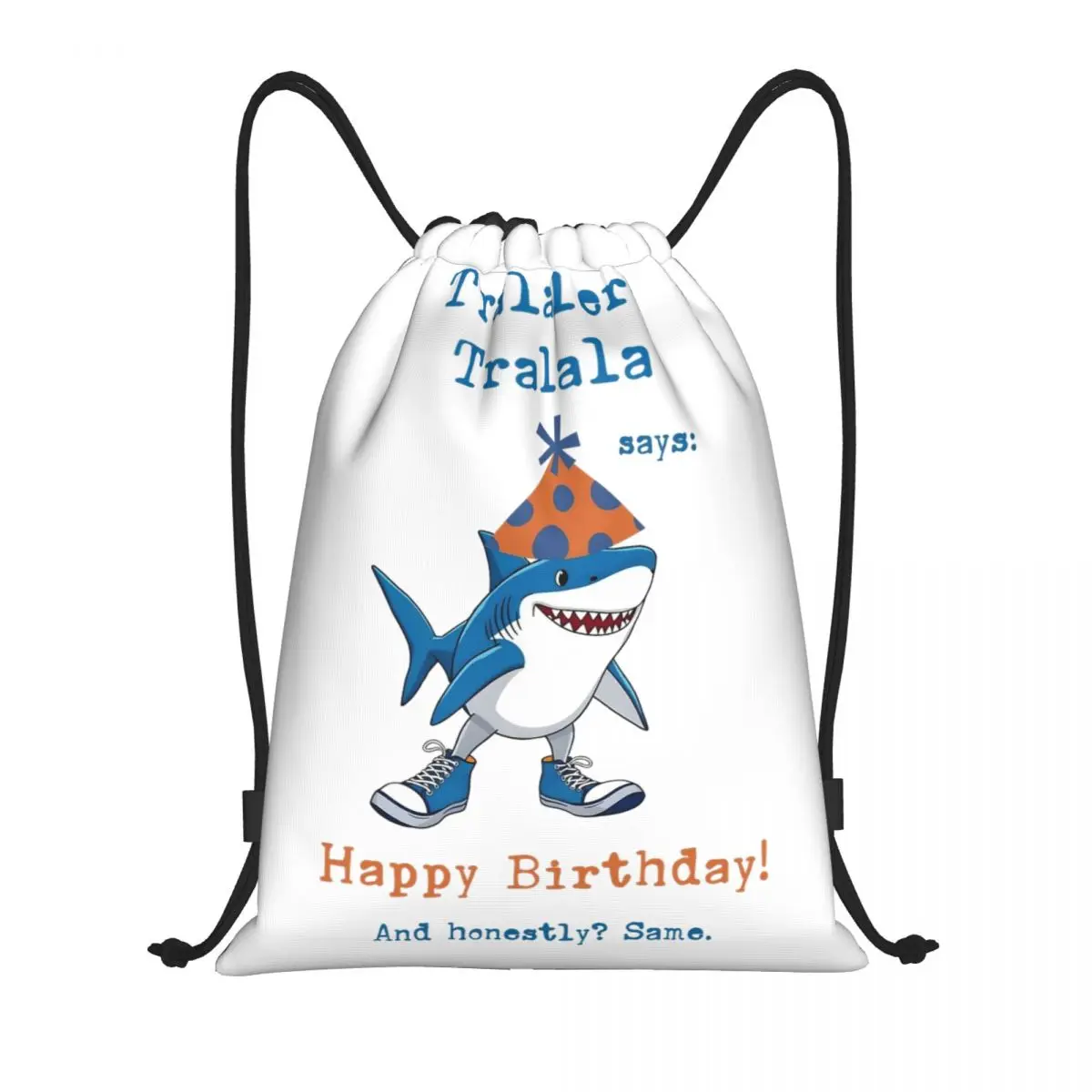 

Tralalero Tralala мультяшная акула забавный рюкзак на шнурке на день рождения спортивный рюкзак итальянская сумка Brainrot для бега