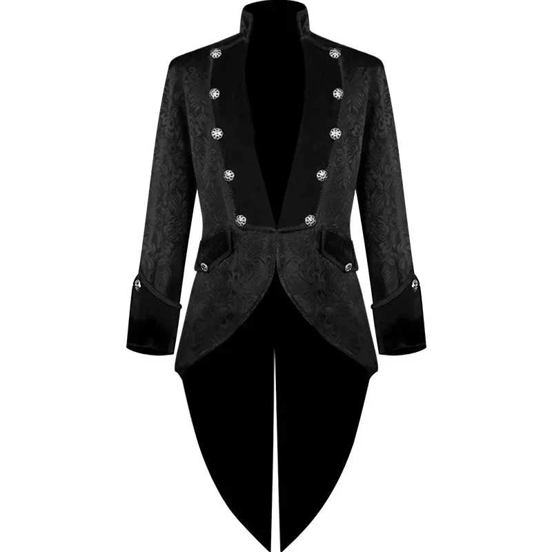 

Men's Medieval Steampunk Trench Coat Vintage Prince Overcoat Swallowtail Cosplay Halloween Outfit for Adults