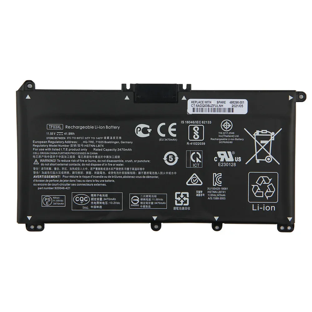 Replacement Battery TF03XL For HP Pavilion X360 14-CD Series HSTNN-LB7J HSTNN-LB7X High Quality Batteries 3630mAh With Tool