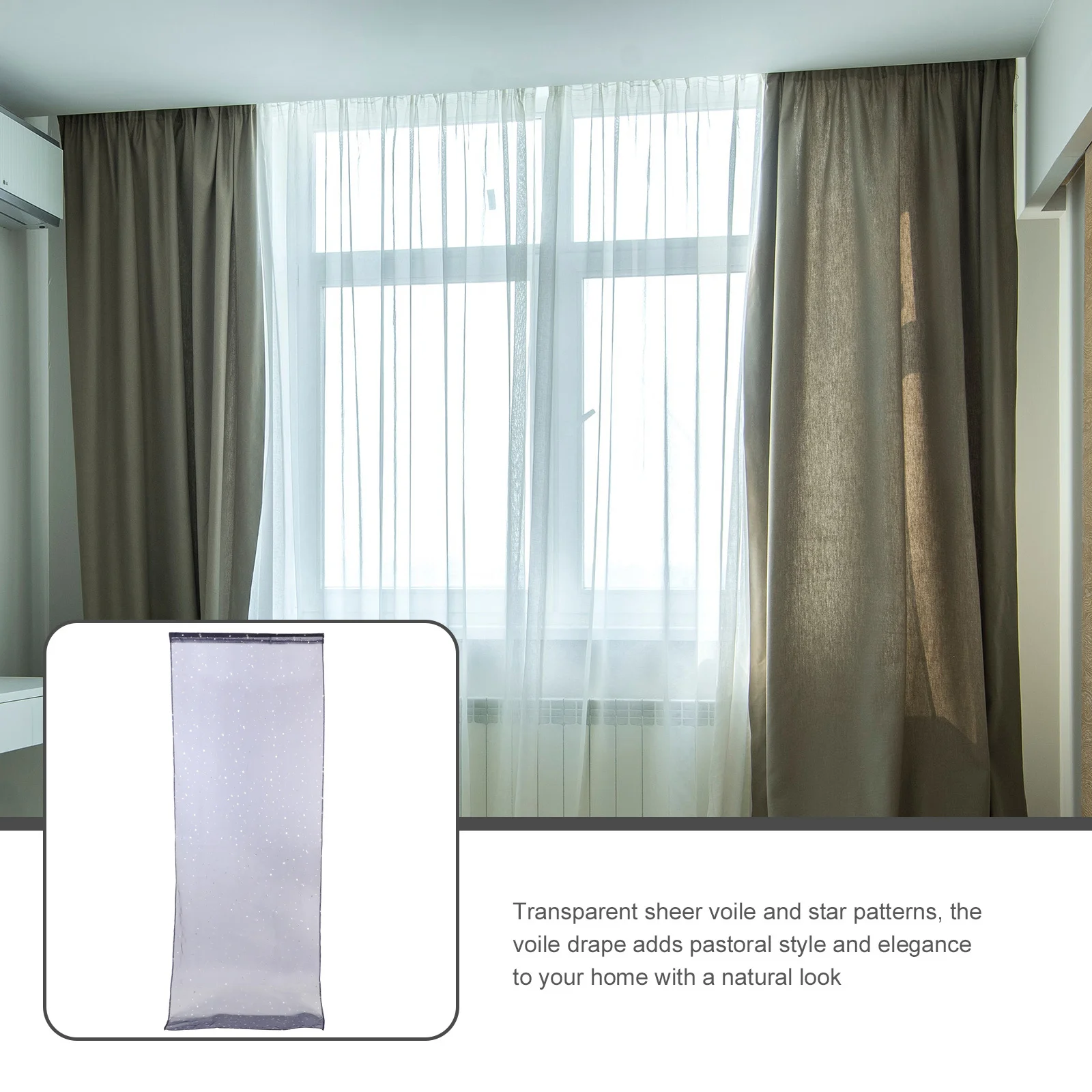 

Sheer Curtains Silver Star Foil Glitter Window Screening 100x270cm Navy Voile Romantic Bedroom Kids Room Sheer Curtains