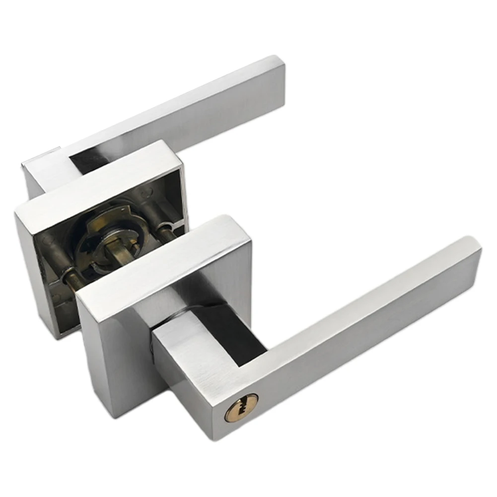 Door Handle Lock For Interior Doors With Lock Cylinder Heavy Duty Wooden Door Lock  Aluminum Alloy Handle Lock Hardware