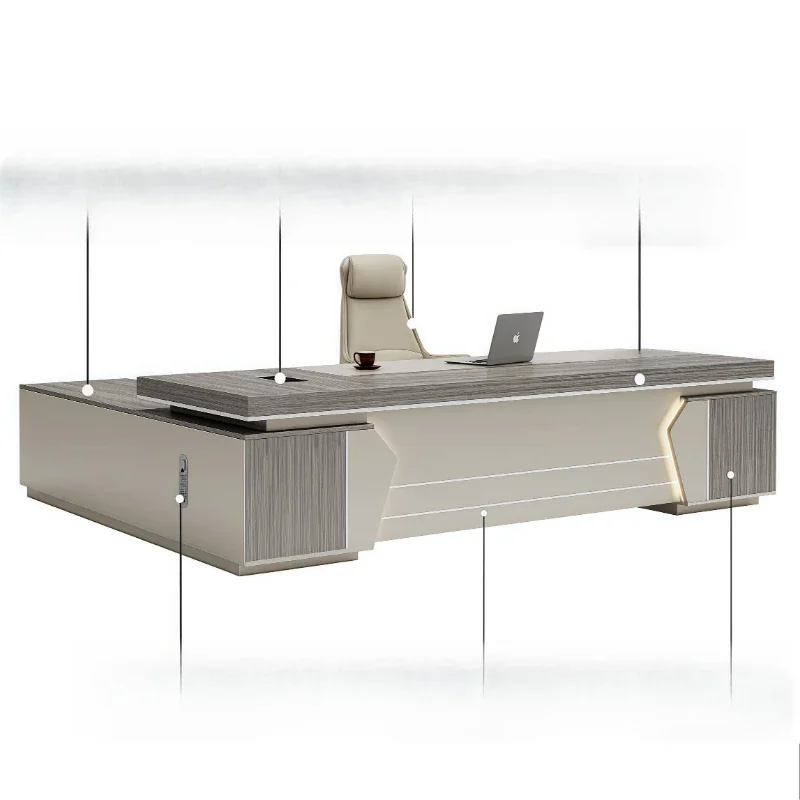 Adjustable Height Desk Executive Office Furniture Computer Work Table L Shape Industrial Wooden Modern Height Compact