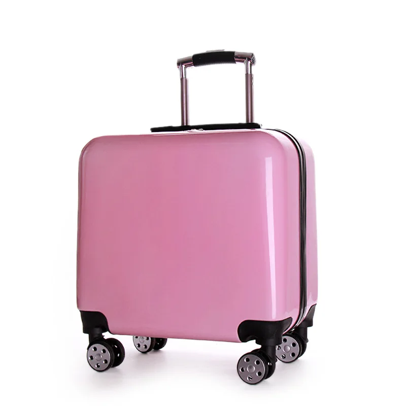 New Arrival Amazing Color 18 Inches ABS Material Unisex Spinner Wheels Boarding Case Travel Rolling Luggage