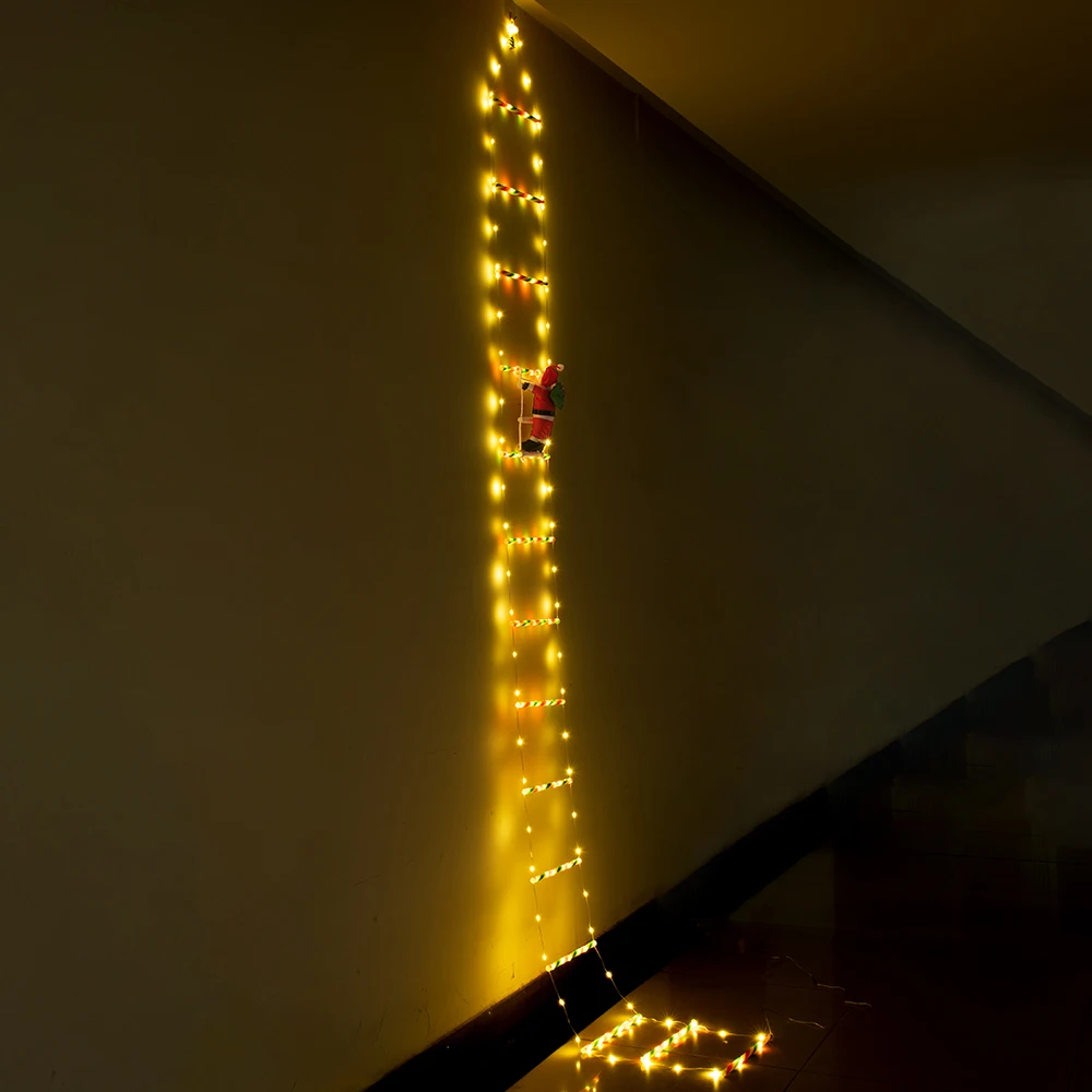 

LED Ladder Lights Christmas Decorations Outdoor Courtyard Garden Santa Claus Climbing Ladder Light for Holiday Decoration