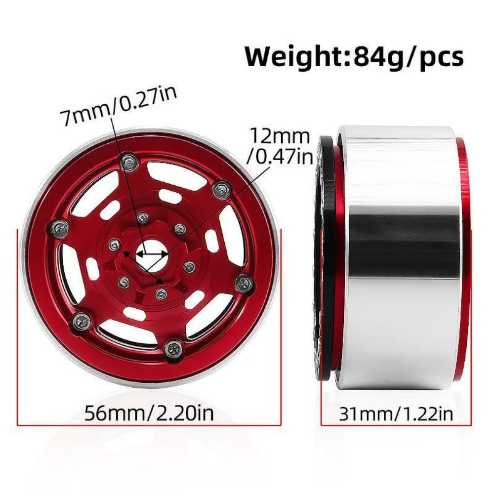 4개 1.9인치 CNC 플래니터리 허브 1/10 RC 크롤러 자동차용 Axial SCX10 90046 900347 GEN 8 Traxxas TRX4 Defender Jeep TRX6 G63 Wraith