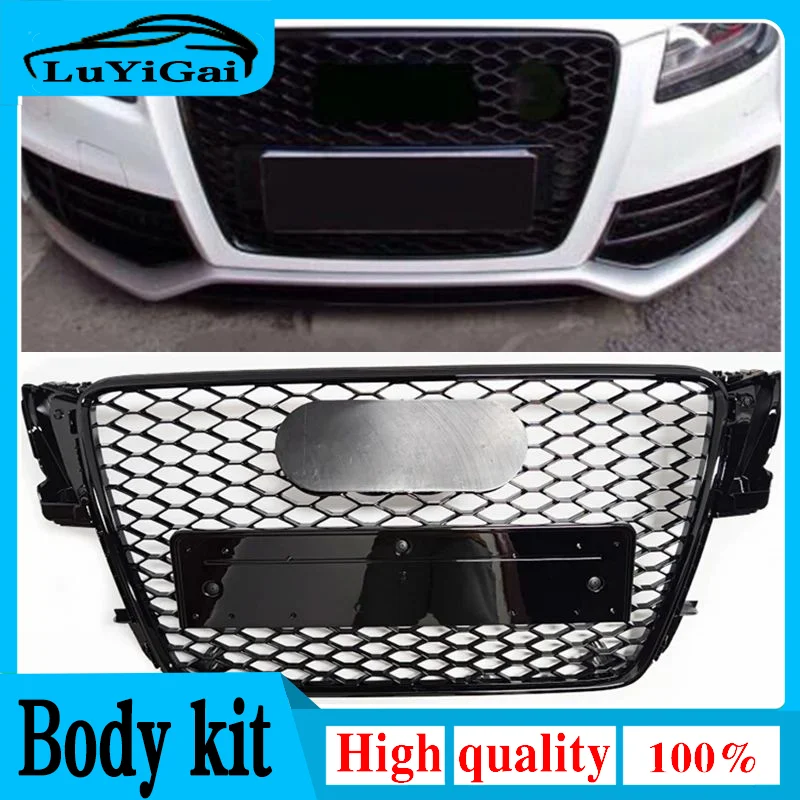 For Audi A5 B8 S5 S-line Racing Grill 2009-2011 ABS Front Bumper Honeycomb Engine Guard 2009-2011 Car Accessories Not Fit RS5