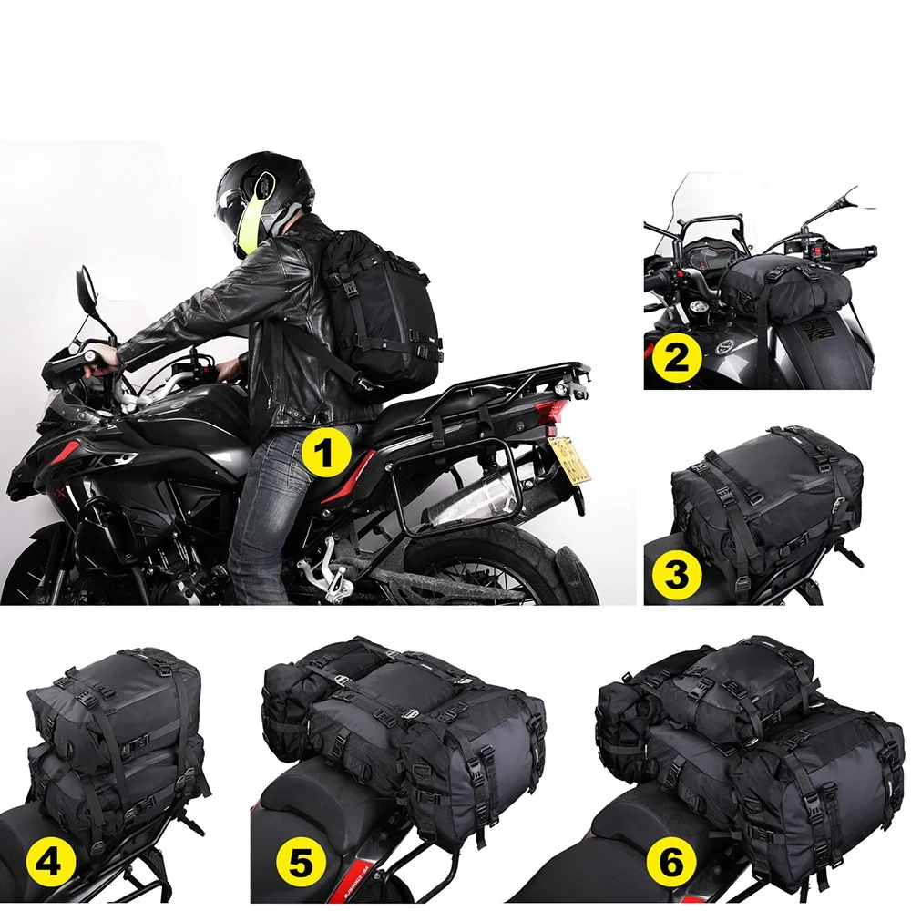 Rhinowalk Motocycle Pannier Bag Large 30L Luggage Pack Multi-Function Waterproof Rear Rack Trunk Motorcycle Side Bag for Travel