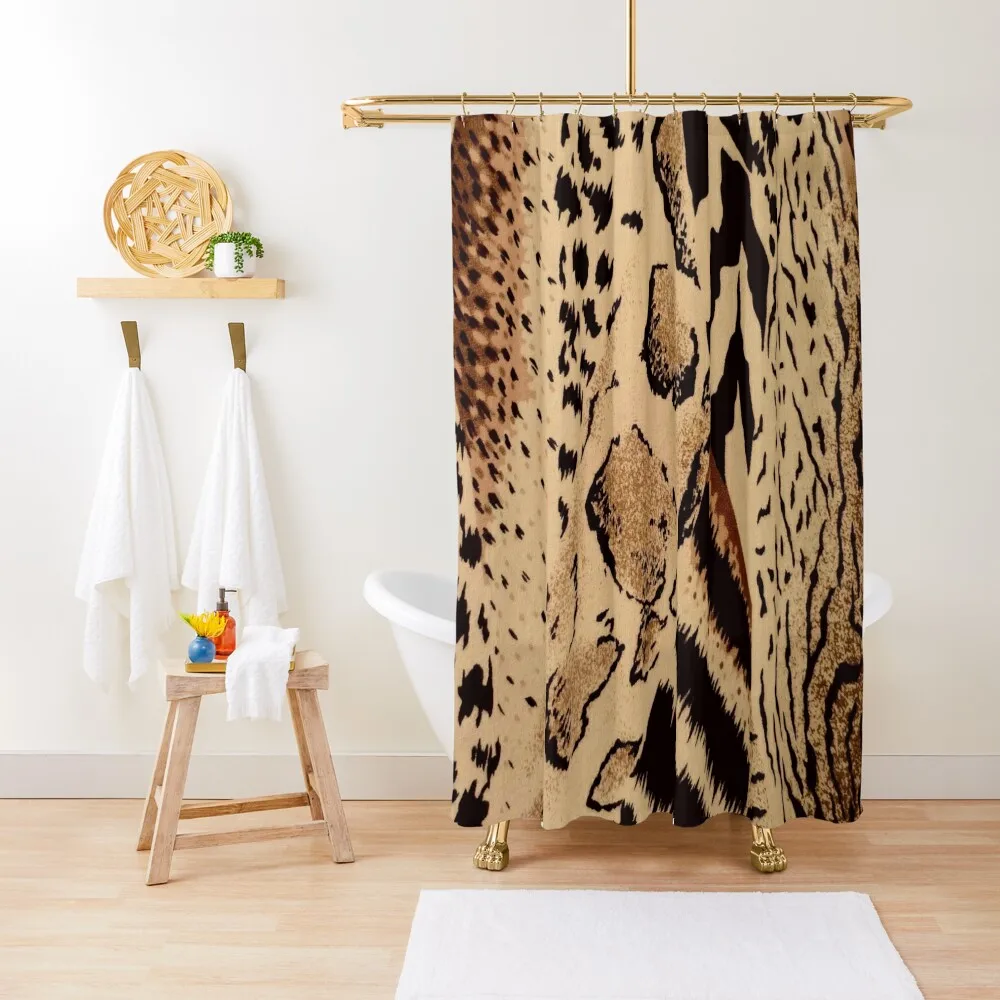 

brown black tan cheetah leopard safari animal print Shower Curtain Window Bathroom Showers Curtain