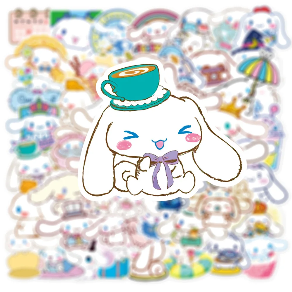 10/30/50pcs Sanrio Cinnamoroll Stickers Cute Anime Decoration Sticker DIY Stationery Phone Laptop Luggage Aesthetic Decals Gifts