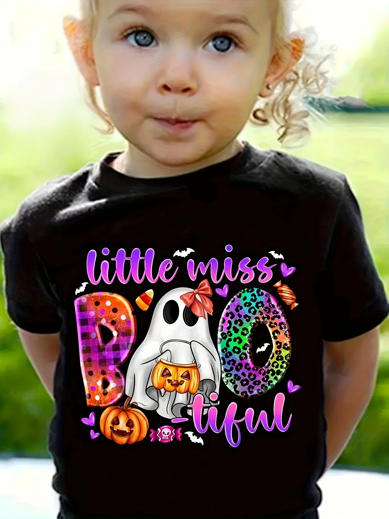 Children's Clothing Cartoon Cute Halloween Short Sleeve T-Shirt Casual Comfortable Tee Halloween Gift for Girls Clothes 2-14Y