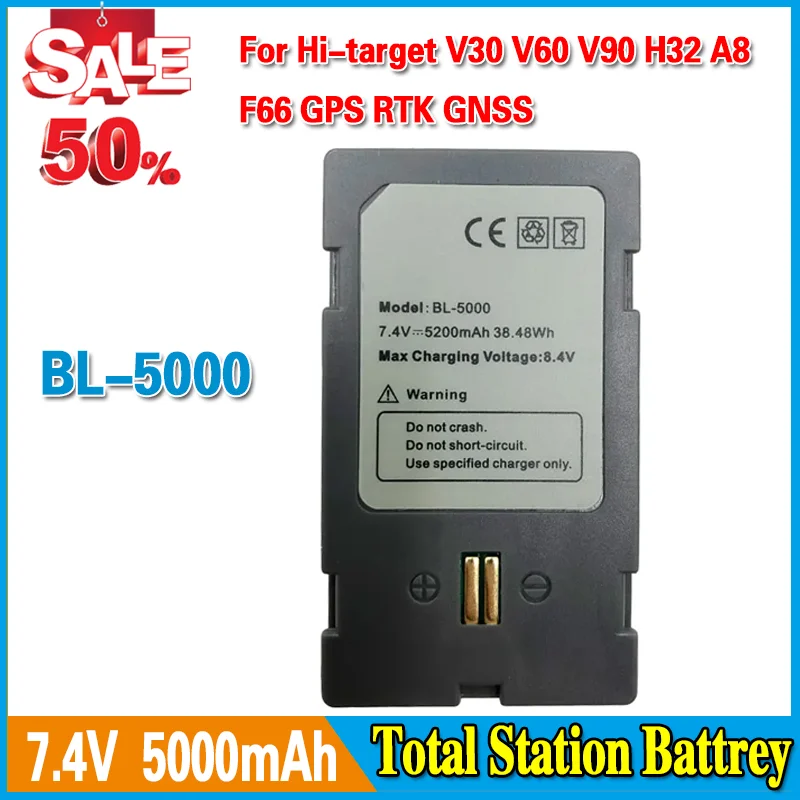 

Brand NEW BL-5000 Battery For Hi-target V30 V60 V90 H32 A8 F66 GPS RTK GNSS Surveying Instrument Battery 7.4V 5200mah