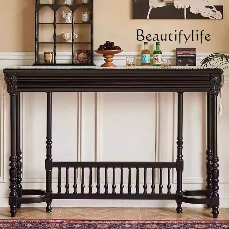 X40 American Pattern Black Knight Carved Entrance Solid Wood Decorative Table End View Table Dining Table Furniture