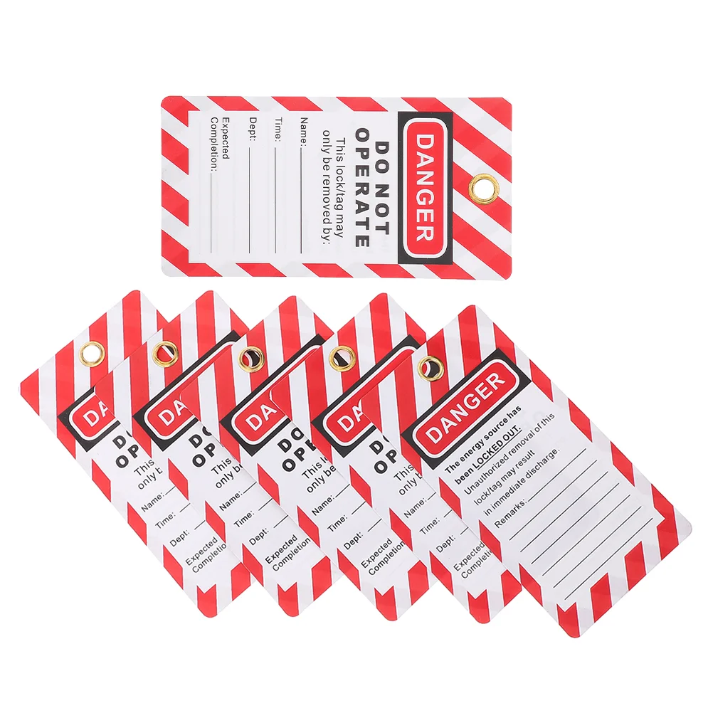 Etiquetas de bloqueo para reparación de equipos, etiquetas de advertencia de seguridad Industrial, compatible con peligro, no funciona, etiquetas colgantes de fábrica, 6 uds.