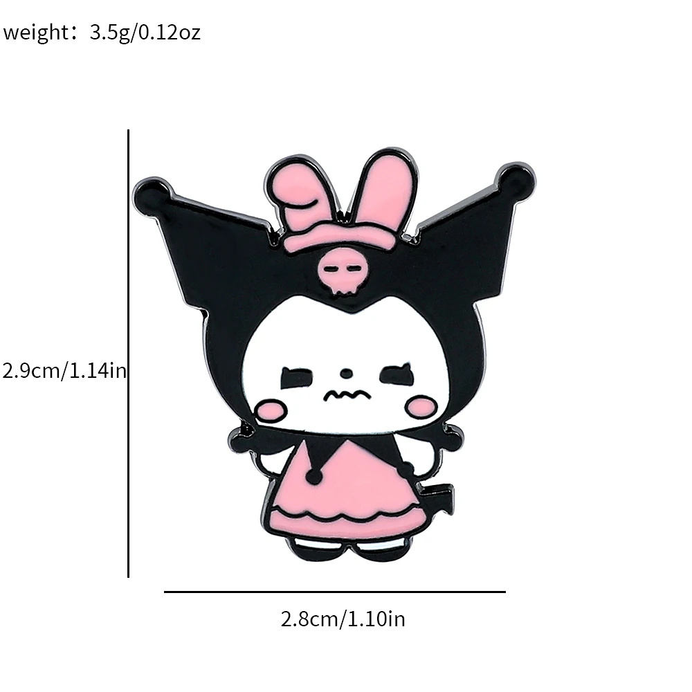 Sanrio Kirby Super Star Cartoon-Figur-Broschen, bezaubernde süße Kuromi Hello Kitty Emaille-Abzeichen für Rucksack-Zubehör, Geschenk