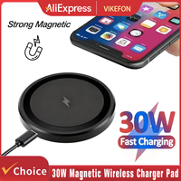 Magnetic Wireless Charger Mini 30W Pad For Magsafe iPhone 17 16 15 14 13 12 Pro Max Type C Magnet Fast Charging Phone Stand