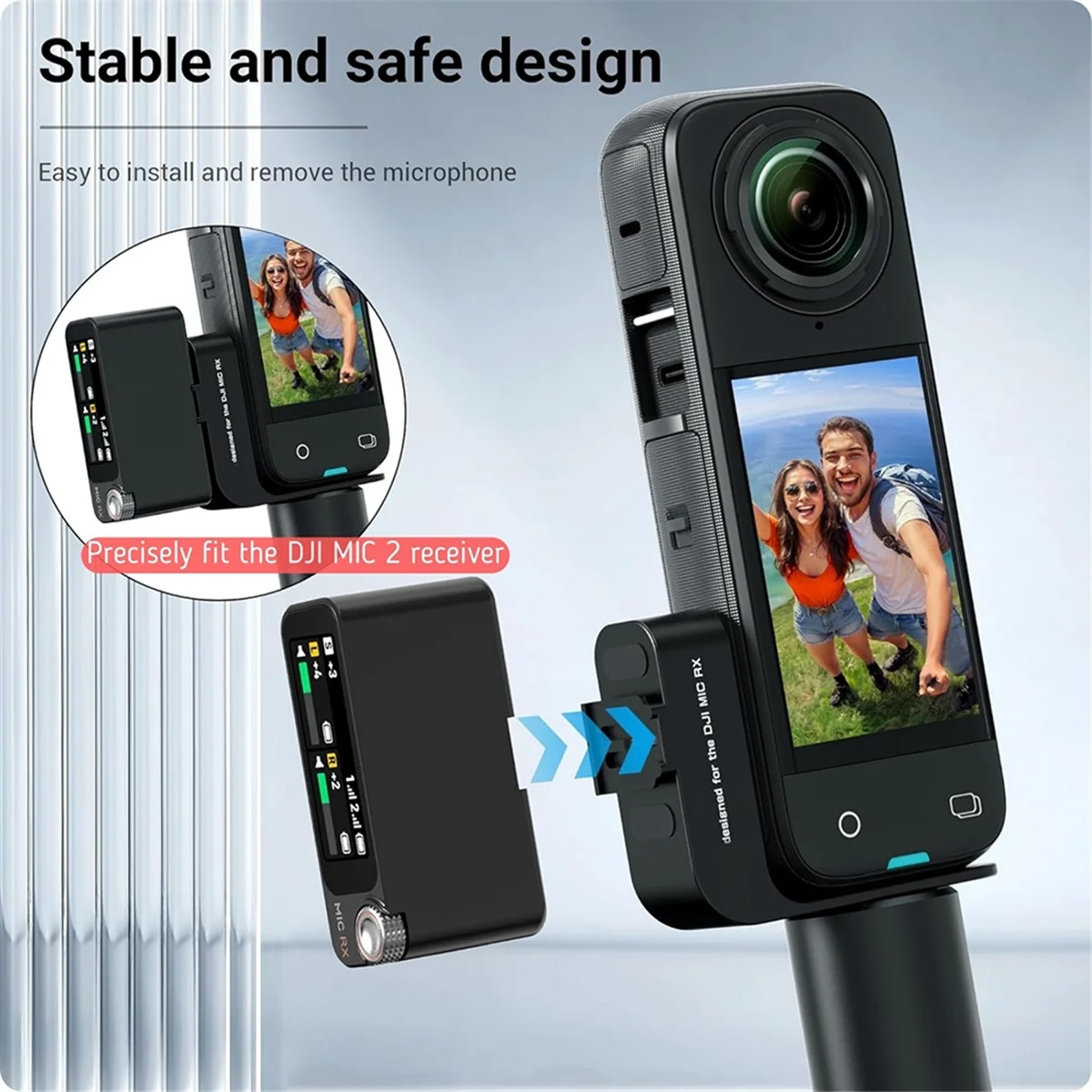 Крепление для холодного башмака SMIEA для Insta360 X4 X3 X2, подставка для микрофона DJI Mic RX и аксессуары для улучшенной записи звука