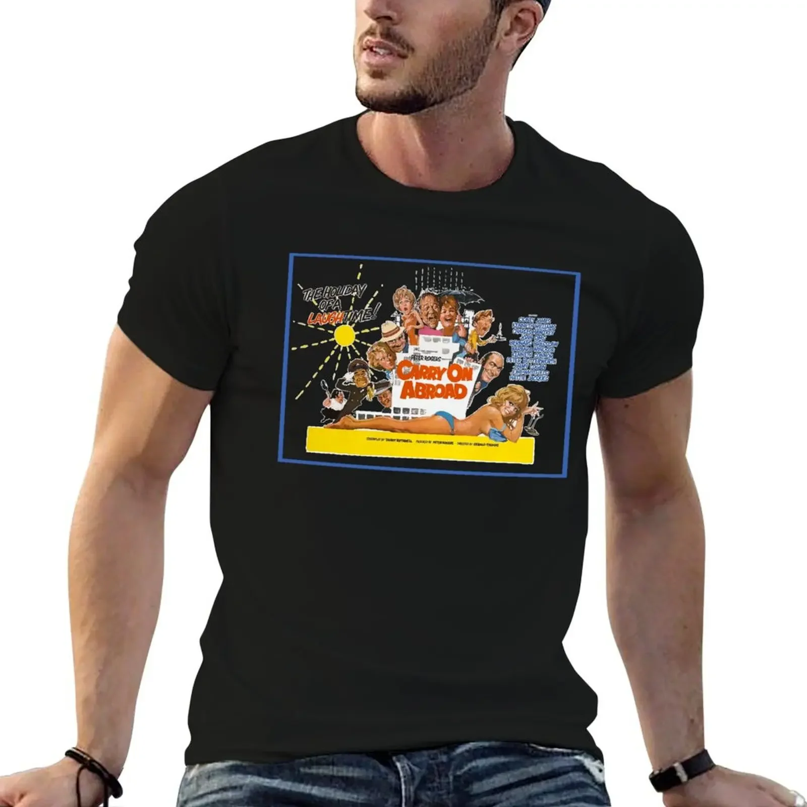 

Vintage 70s Style CARRY ON Poster Art - Carry On Abroad T-Shirt affliction shirts cute tops shirts graphic tee men