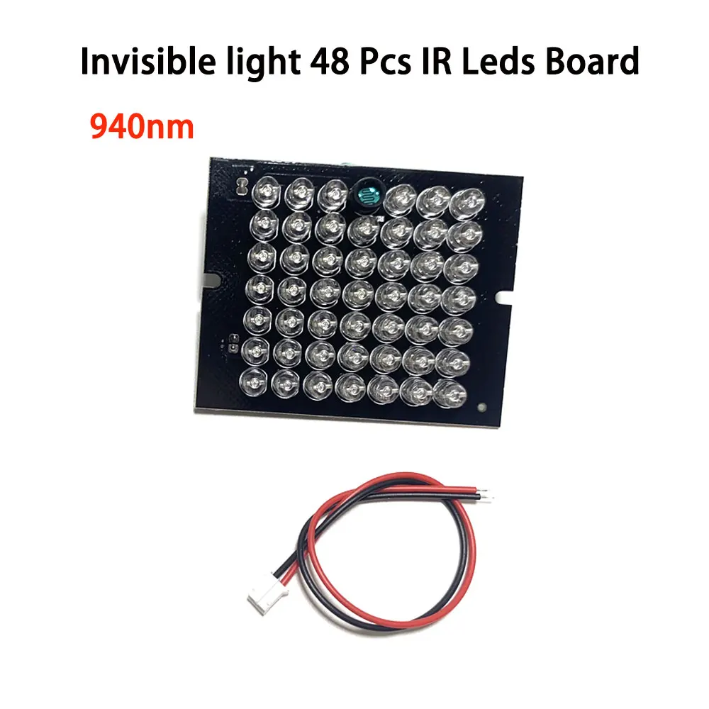 Illuminateur Invisible pour la Sécurité CCTV, 940NM, Infrarouge 60 Résistant, 48 LED, Lumières IR, PCB, Caméra IR, DC 12V, Nouveau