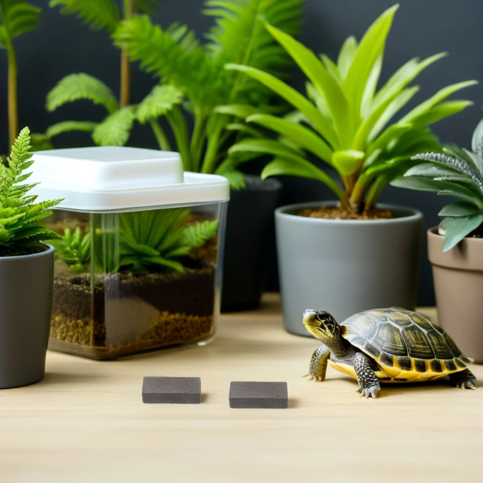 80 Pcs Turtle Tank Steps Bricks Decor Architectural Model Accessories Land Decoration Construction Mini