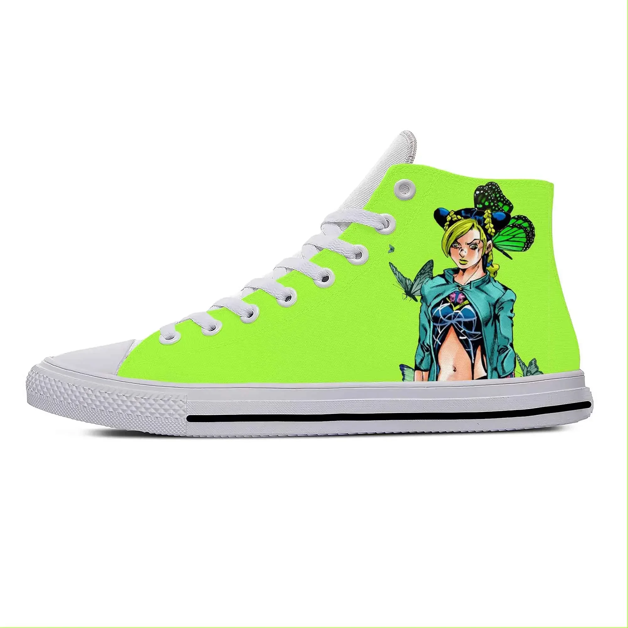 Anime Cartoon Jojo Bizarre Adventure Cujoh Jolyne Casual Cloth Shoes High Top Lightweight Breathable 3D Print Men Women Sneakers