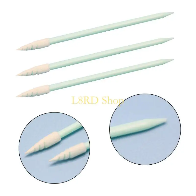 L8RD 100Pcs/Pack Small Pointed Tips Sponge Cleaning Swab Lint Dust Sticks for PCB Board Electronics Small Area Camera Lens