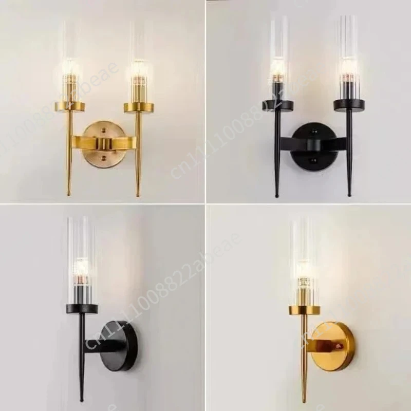 Modern LED Wall Lights Home Decor Bedroom Bedside Wall Lamps Gold Hotel Light Fixture Living Room Lighting Bathroom Glass Lamps