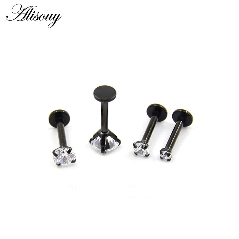 Anillo de labio Labret de Color plateado para mujer, Piercing de circón anodizado con rosca interna Monroe 16G Tragus Helix, pendiente para oreja, 1