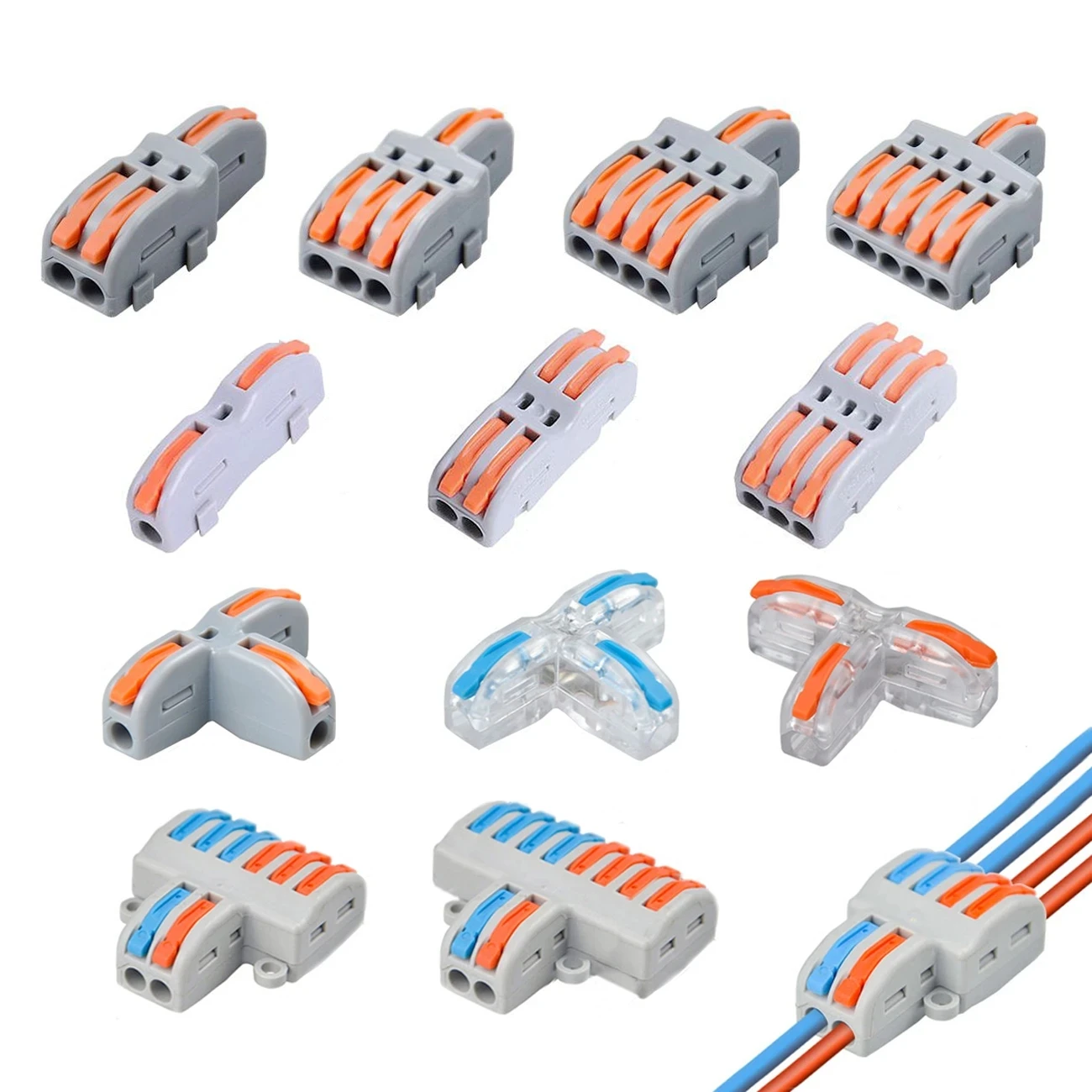 5/10 PCS 1 in Multiple Out Fast Electrical Connectors Universal Compact Splitter Wiring Cable Connector Push-in Terminal Block