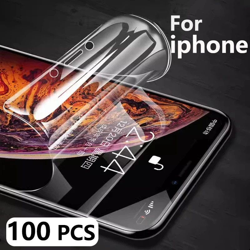 

100 PCS/Pack Hydrogel Film For APPLE iphone 15 14 Screen Protector iphone 13 12 11 Pro Xs Max Plus Mini Xr SE 2020 8 7 6 S i15