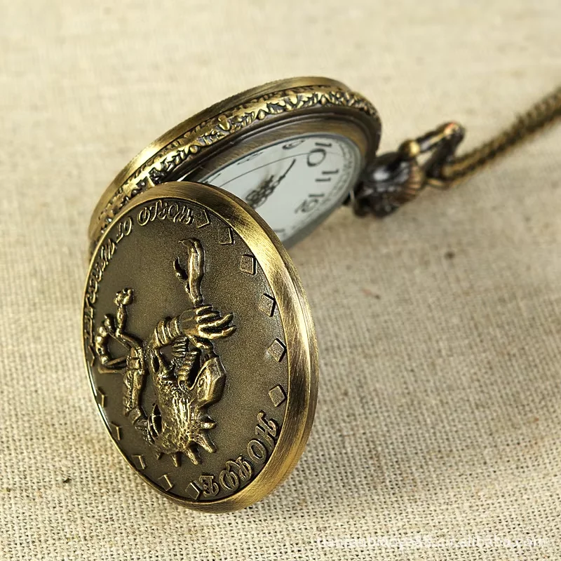 World of Warcraft Theme تنقش Pedant Watch خمر الرجال عارضة البرونزية سلسلة فوب Montre الأزياء #4