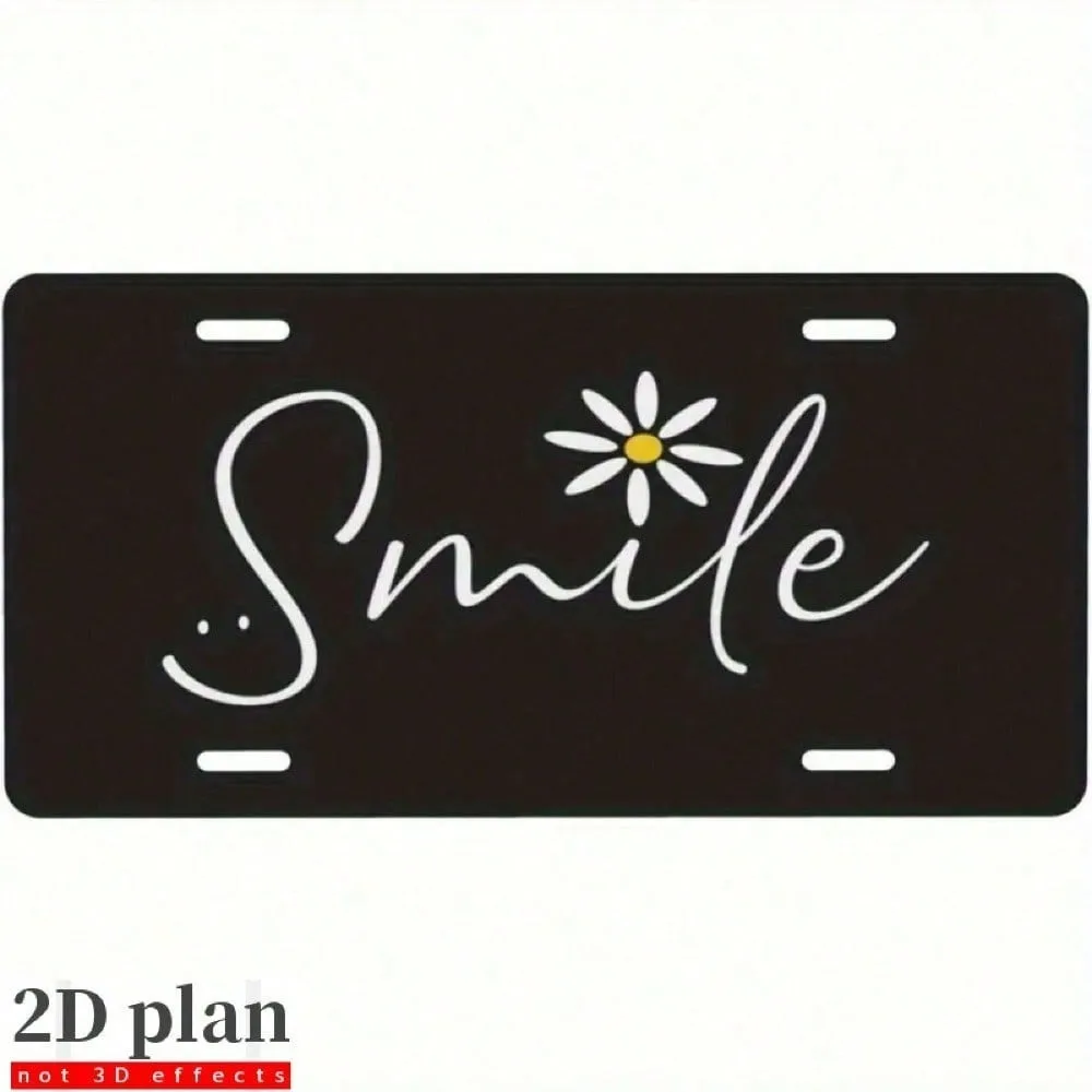CIFBUY Elegant Black White Daisy Aluminum Wall Art Waterproof Durable Metal Sign for Home Garage Men Women Collectors