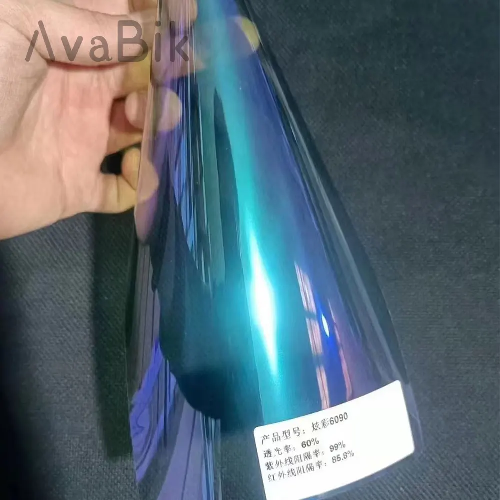 1x6M Violet 6099 VLT 60% Car Front Window Foils，purple Chameleon Windshield Tint Foil Explosion Proof Solar auto Side Glass Film