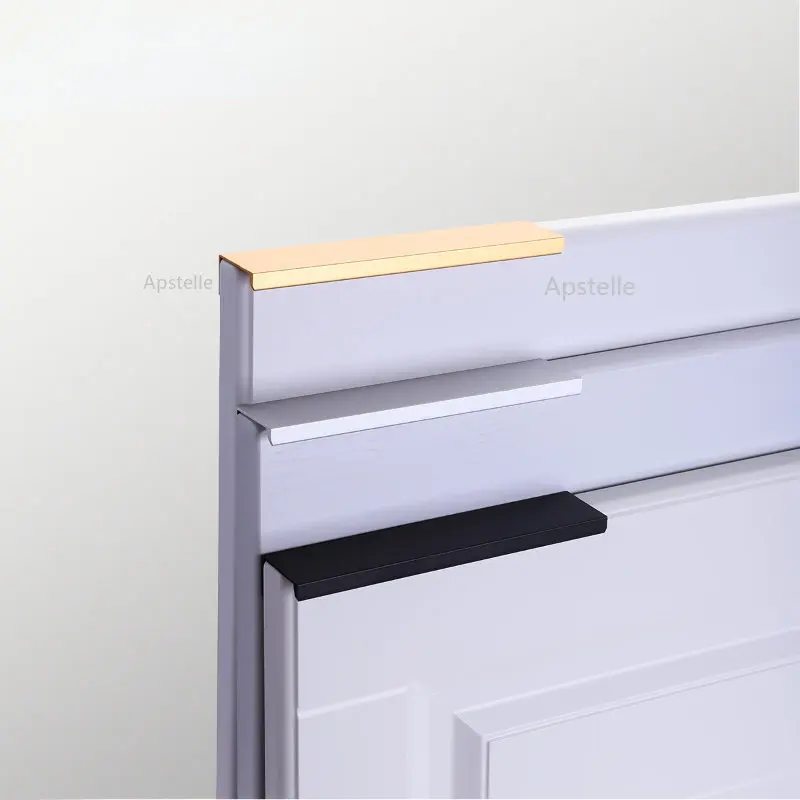 T Type Long Aluminium Furniture Wardrobe Cabinet Drawer Pull Handle Longer Furniture Closet Grey Door Handle