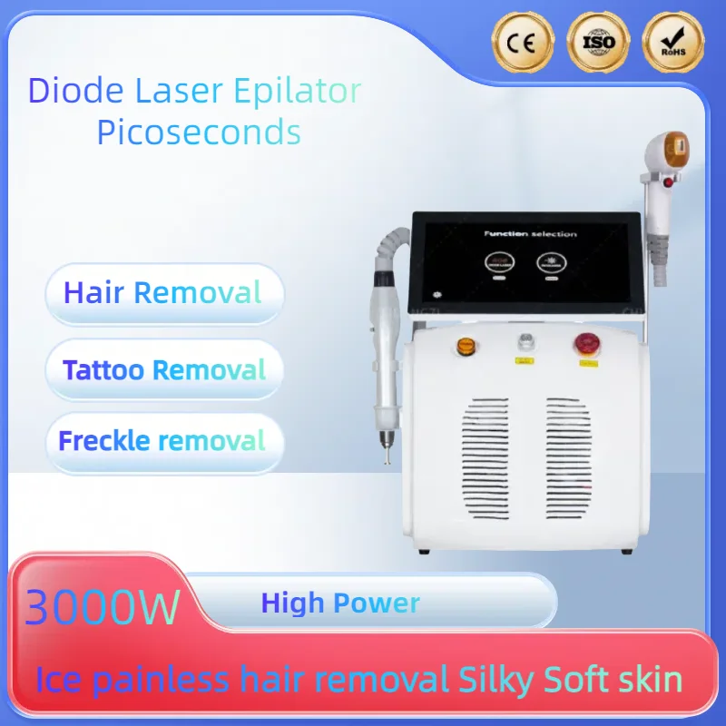 

2 in 1 Ice titanium diode laser hair removal pico laser carbon peel pigment tattoo removal machine eyebrow tattoo removal