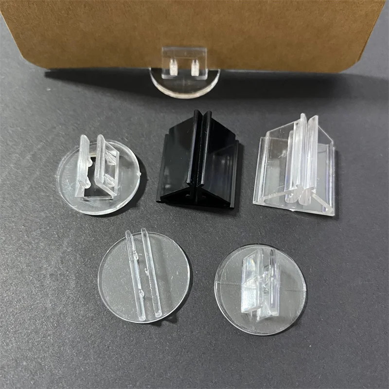20PCS/Lot 4 Styles Transparent Plastic Stand Card Base for 1-2mm Cards Holder
