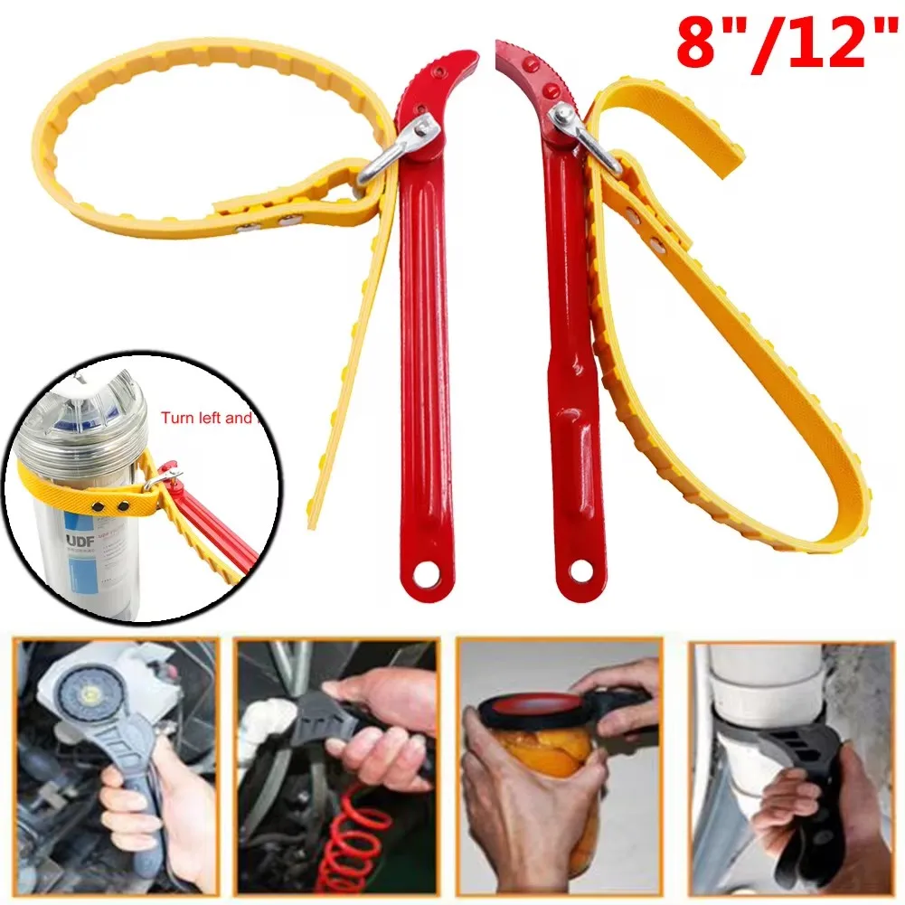 

Adjustable Strap Spanner Wrench Belt Oil Filter Puller Removal Tool Locking Adjustable Wrench Disassembly Strap Opener Tool